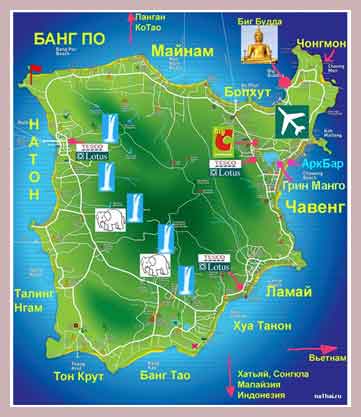 карта острова Самуи